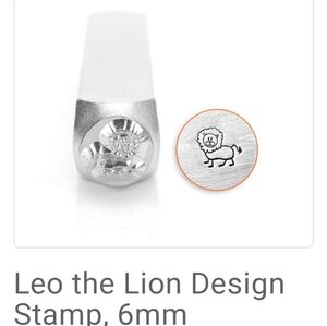 3/$15 Lion Design Metal Stamp 6mm